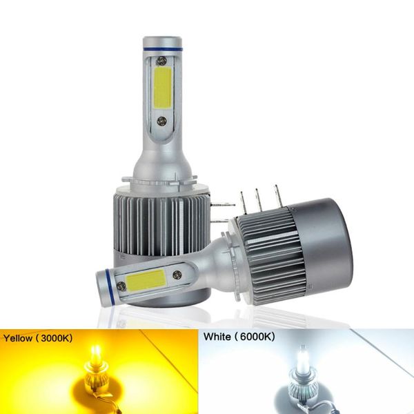 

car headlights h15 h4 h1 h11 h7 led headlight bulb 72w 8000lm/set wireless lamp conversion driving light sourcing 6000k 3000k