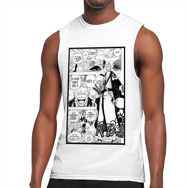 

one piece anime zoro classic men tank fitness clothing mens bodybuilding gym male sleeveless shirts plus size vest, White;black
