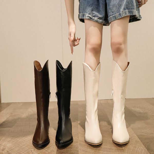 

boots autumn and winter western cowboy women's long tall knight v mouth 9s7s, Black