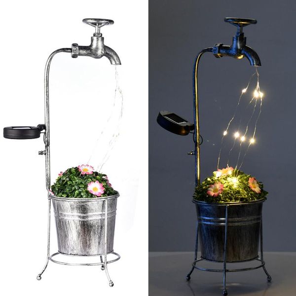 

garden courtyard night light faucet flowerpot lamp outdoor shower art decoration solar lawn decorations