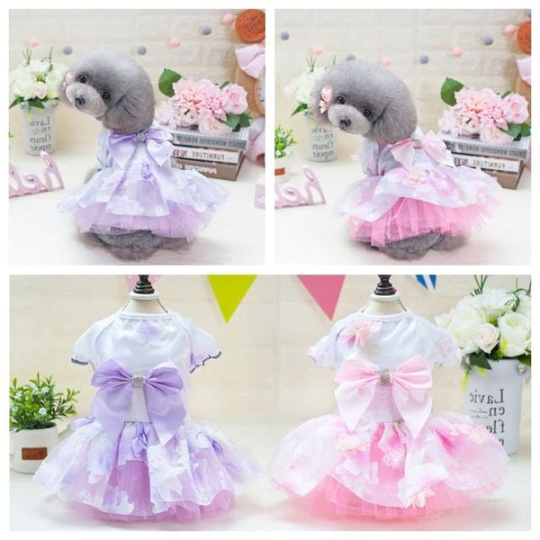 

the dog clothes pet dog dress in spring and summer