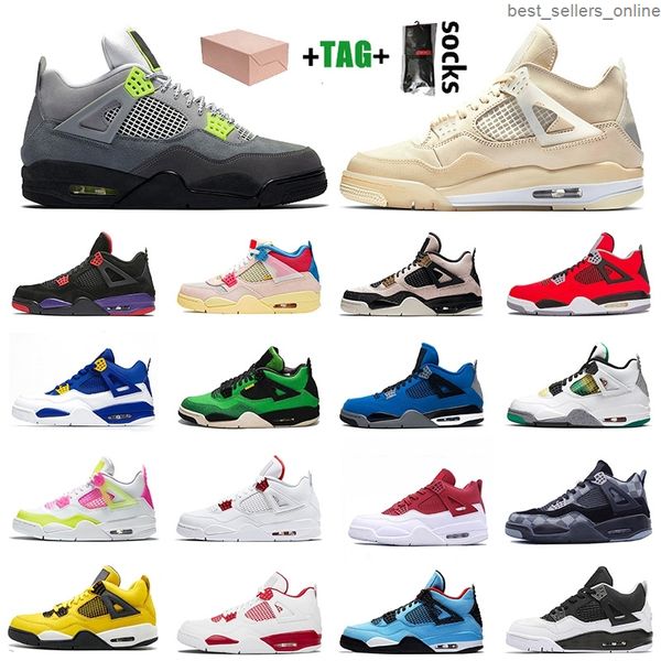 

2021 with box jumpman sail 4 4s basketball shoes new bred analyzes black cat luxurys trainers sneakers mens size 13