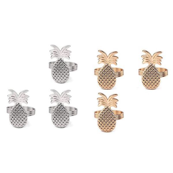 

napkin rings rings, pack of 6 pineapple buckle holder for wedding, dinner, el table,diy craft