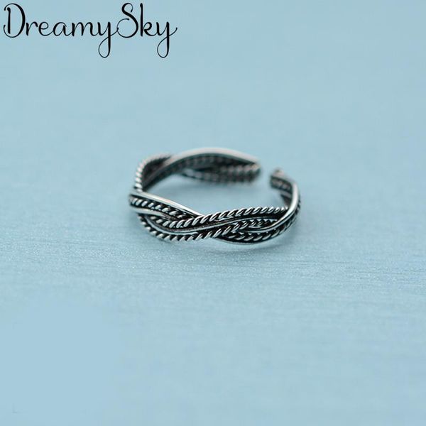 

wedding rings dreamysky punk real 925 sterling silver for women engagement jewelry retro vintage antique finger bijoux, Slivery;golden