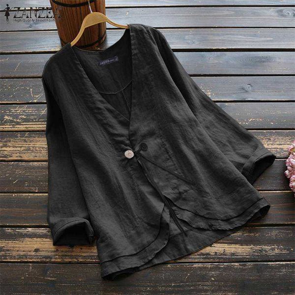 

women's blouses & shirts blouses women single button blouse spring ladies basis casual solid long sleeve v-neck blusa femme oversize n, White