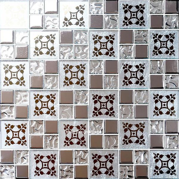 

wallpapers gold electro plated flower glass mosaic tiles for kitchen backsplash bathroom shower fireplace brick wallpaper decor