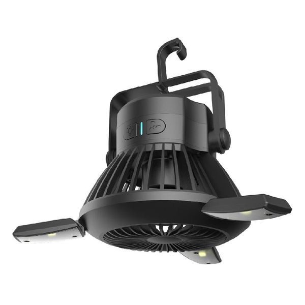 

electric fans portable led camping lantern with ceiling fan - solar power& usb rechargeable tent light for outdoor hiking