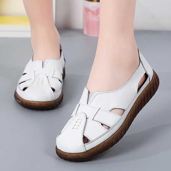 

sandals women summer ladies shoes comfortable ankle hollow round toe woman soft beach sole female, Black