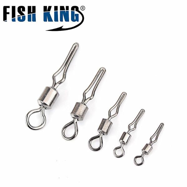 

1 pack 1/0# 2# 4# 6# 8# 10# fishing swivel with side line clip fishhook lure connector terminal pesca tackle hooks