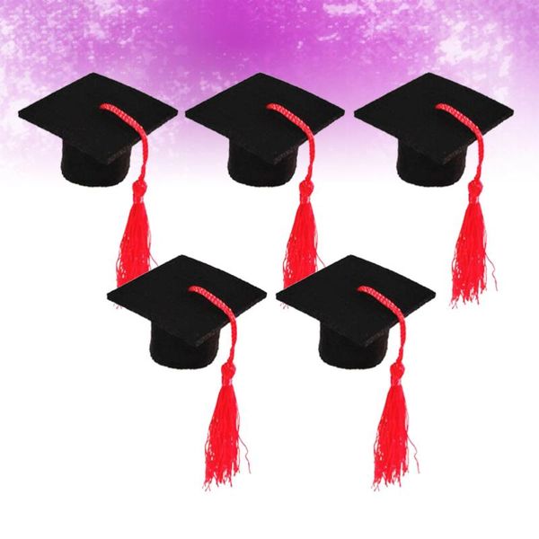 

party hats 5pcs mini doctoral cap shape bottle adorable tassel cover graduation ornament beer decoration