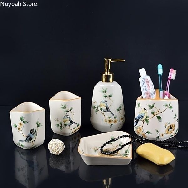 

bathroom supplies creative storage decoration ceramic mouthwash cup toothbrush holder soap dish accessories bath accessory set