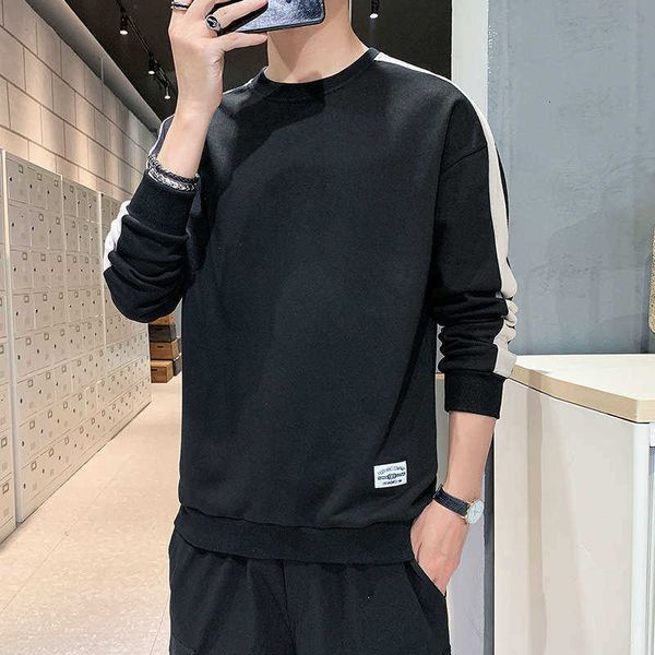

tracksuits sweater fall men's round neck pullover sports casual loose fashion coat, Gray