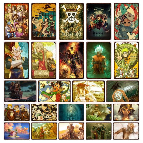 

Anime Cartoon Tin Decoration Words Plaque Iron Painting Decor Board Retro Pub Cafe Bar Metal Wall Arta