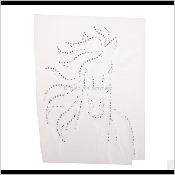 

sewing notions tools apparel drop delivery 2021 sier bling animal horse head pattern ironon fix rhinestone diamante tshirt transfer applique, Black