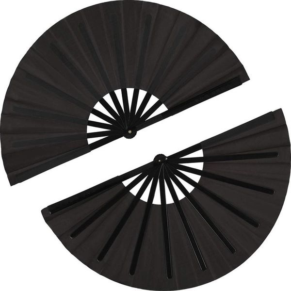 

pieces large folding fan nylon cloth handheld chinese tai chi black decoration fold hand for party other home decor