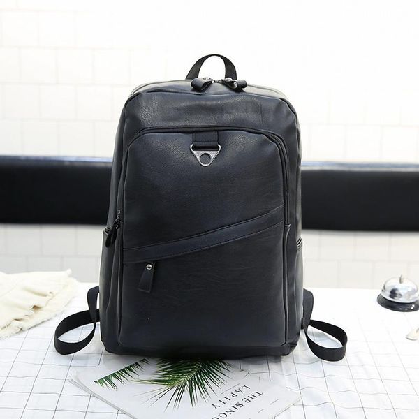 

backpack fashion men waterproof pu leather travel bag man large capacity teenager male lapbackpacks