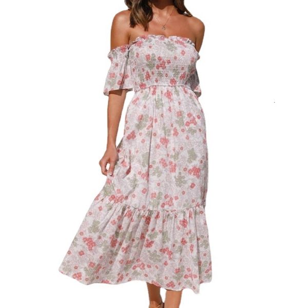 

women's 2021 summer open back shoulder cht wrapped print s, Black;gray