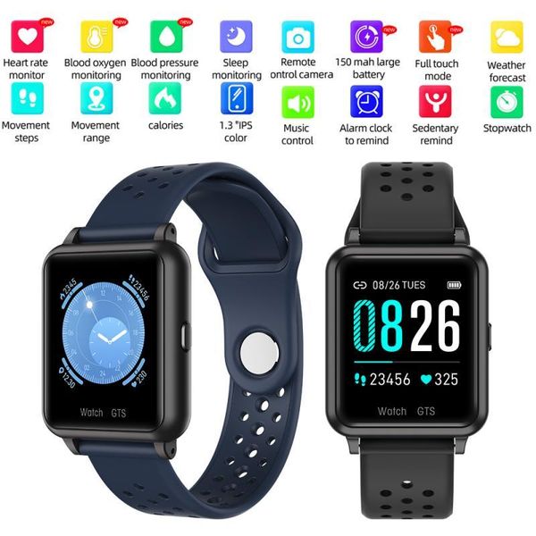 

smart wristbands 1.3 inch hd screen p29 thermometer bracelet heart rate blood pressure intelligent reminder touch sports