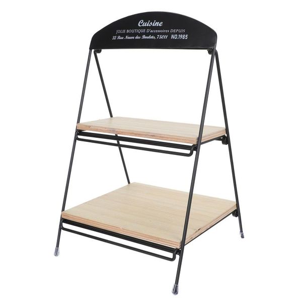 

hooks & rails 1pc matte black organizer shelf iron storage two-tier