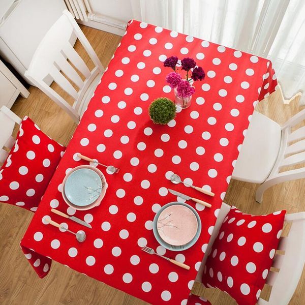 

polka dot plaid red table cloth dinner rectangular antiderapant tablecloth for home kitchen tischdecke decor stripe cover