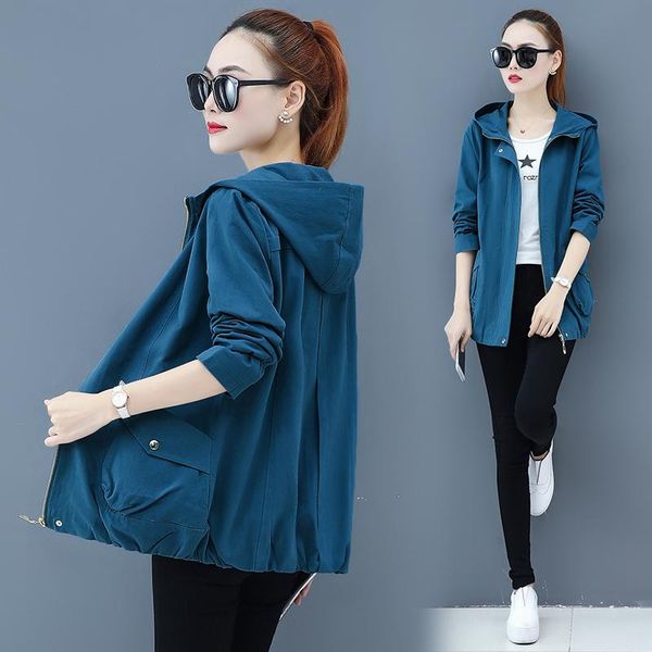 

women's jackets women short coat jacket spring autumn korean fashion female loose plus size 5xl hooded solid color cotton casual outerw, Black;brown