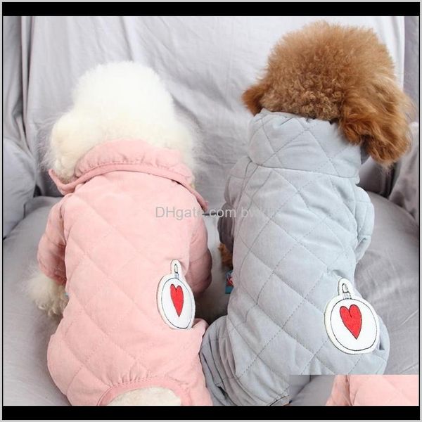 Materiais de vestuário Fornecedores Drop Gotas 2021 Garota de Inverno Roupa Menino Cão Jumpsuit Outfit Quente Traje de Pet Garment Poodle Pomeranian Yor