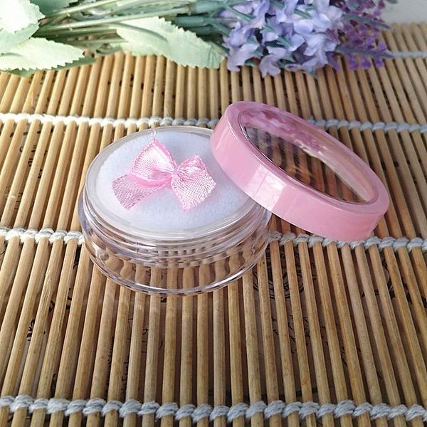

10pcs/lot 5g pink diy beauty make up case empty box foundation bb cream jar powder with puff & grid clear lid storage bottles jars