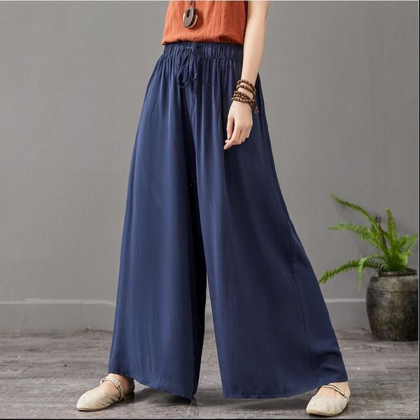 

women capris summer comfortable cool thin wide leg pants,brand plus size cotton linen pants,casual skirt trousers 5xl 6xl 7xl, Black;white
