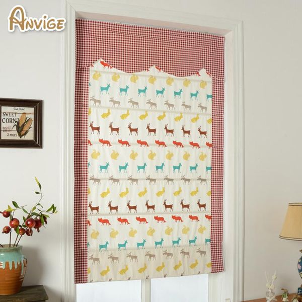 

blinds anvige 2021 printed deer window treatment roman cotton fabric rollor blind for living room