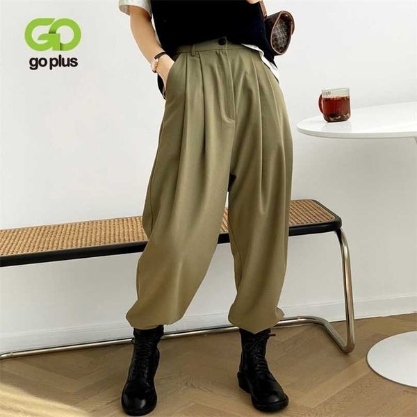 

goplus woman pants office lady women wide leg high waisted black trousers femme pantalon spodnie damskie broeken dames 211115, Black;white
