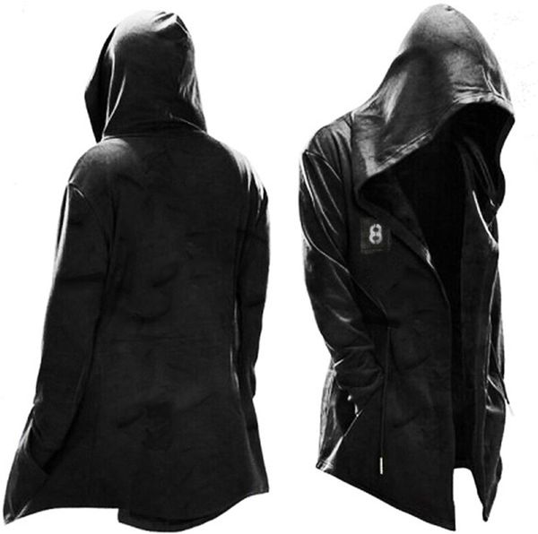 

handsome fashion eagle pattern men s cloak fashion avant-garde unique comfortable casual halloween, Tan;black