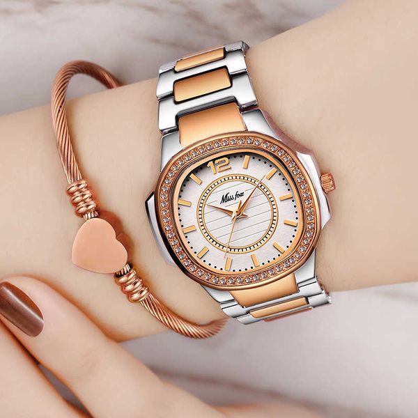 Мисс -селлер-часы Женщины UHR Rose Gold Мода Повседневная Женские Наручные Часы XFCS Drop Кварцевые наручные часы 210616