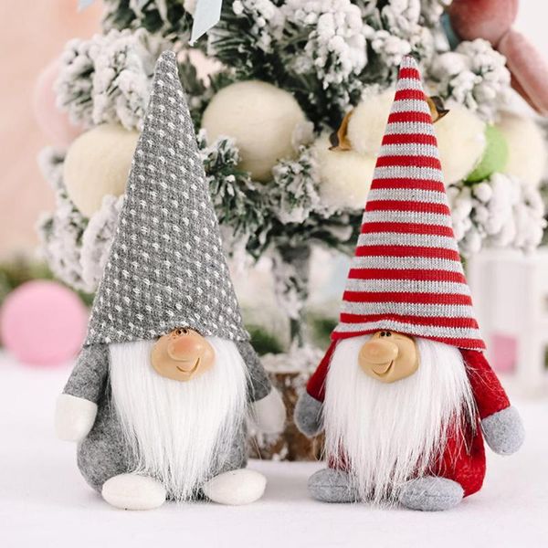 

christmas decorations 2021 decoration striped hat santa cap doll xmas tree hanging ornament home party supplies navidad