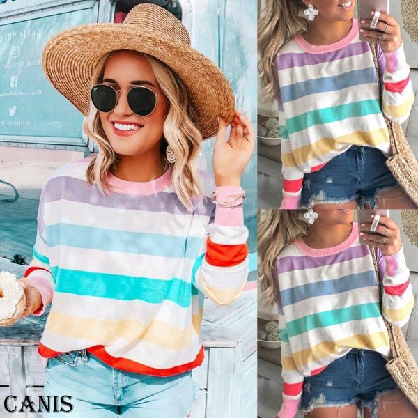 

women's t-shirt fashion lady loose long sleeve polyester casual shirt, White