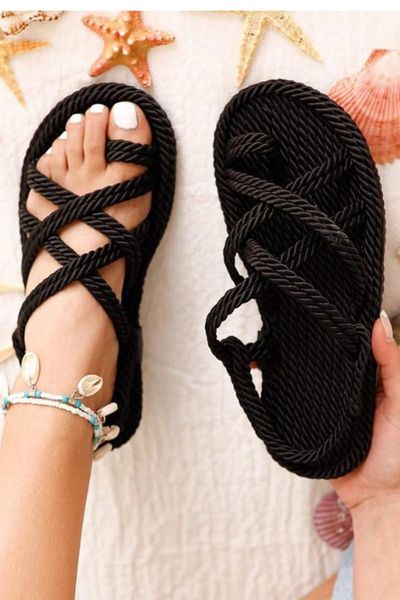 

sandals black rope