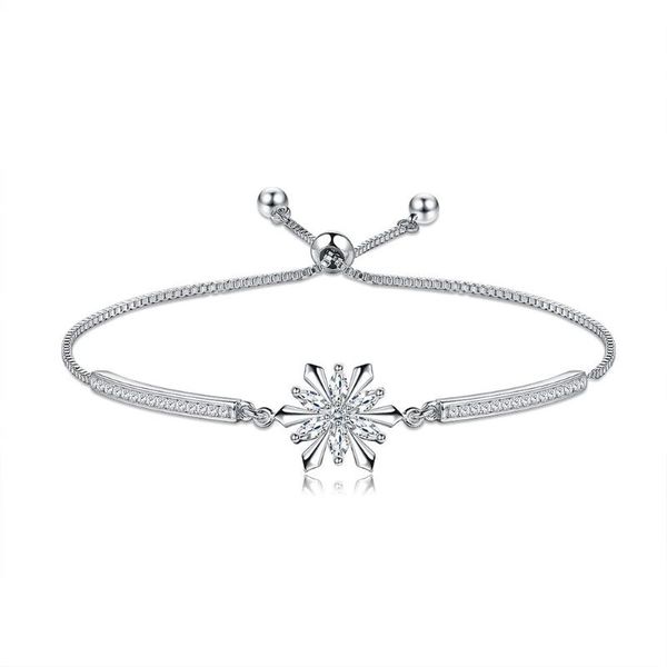 

charm bracelets winter snowflake bracelet lady's platinum plated zircon simple, Golden;silver