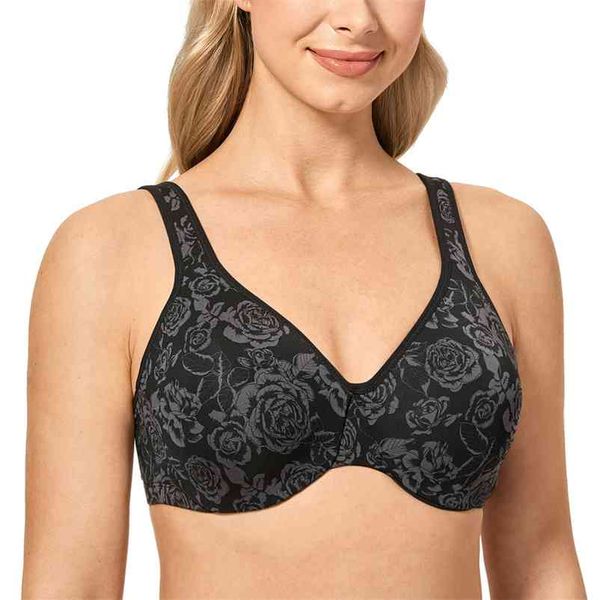 

delimira women's smooth full figure underwire seamless minimizer bra plus size 210728, Red;black