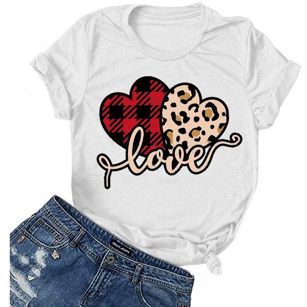 

women's t-shirt female short sleeve goth woman tshirt valentine's day love tee top, White