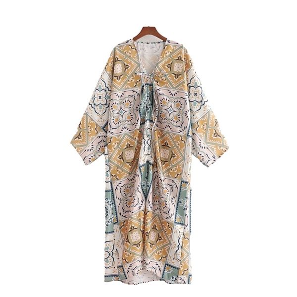 

puwd vintage woman loose printed v neck satin dress spring fashion ladies pleated vacation female elegant es 210522, Black;gray