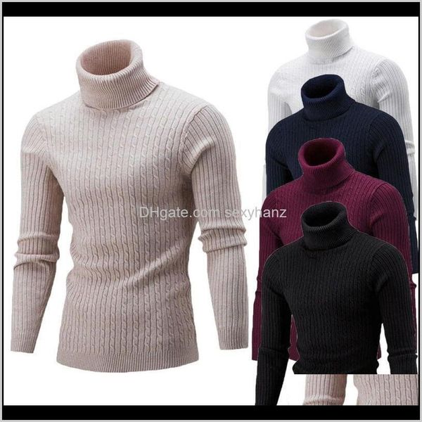 

sweaters clothing apparel drop delivery 2021 uk mens winter warm knitted high roll turtle neck pullover sweater jumper eruro, White;black