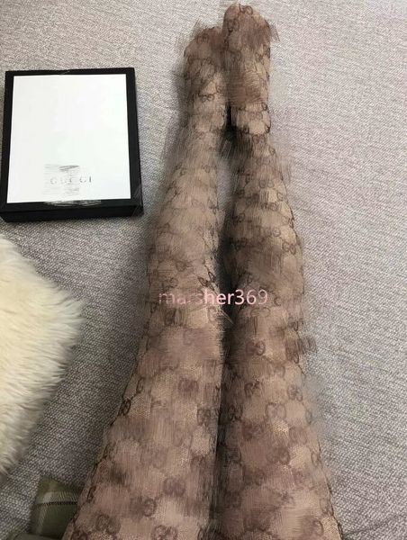 

105 ggclassic new lace mesh hollow out pantyhose lady mesh tights hosierys letter leggings socks women stockings, Black