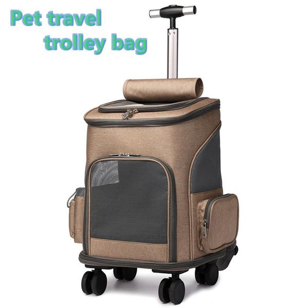 

cat carriers,crates & houses carrier bag breathable pet backpack portable carrying for dogs large space trolley travel