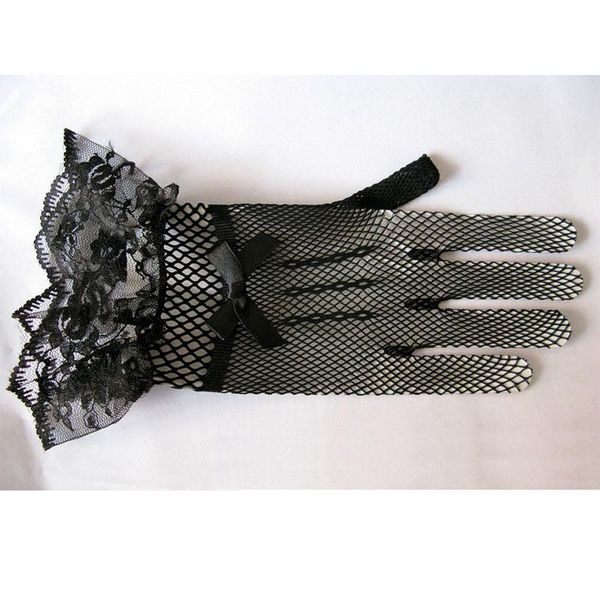 

bridal gloves wholesale bride wedding accessories high elastic knitted veil black and white lace party women about 25cm bh