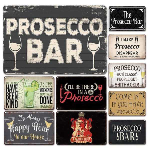 

retro prosecco bar metal tin sign vintage irish pub decorative metal plate poster chic man cave tiki bar wall decor plaques