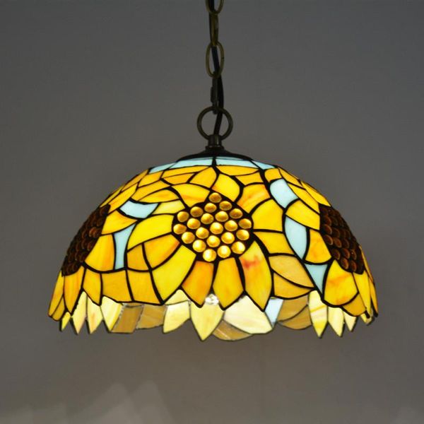 

pendant lamps european classical tiffany stained glass chandelier restaurant cafe bedroom sunflower southeast asia