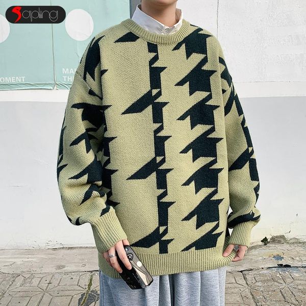 

men's sweaters autumn winter male youth loose casual men women o-neck pullover jacquard sweater long-sleeved knitwear jackets, White;black