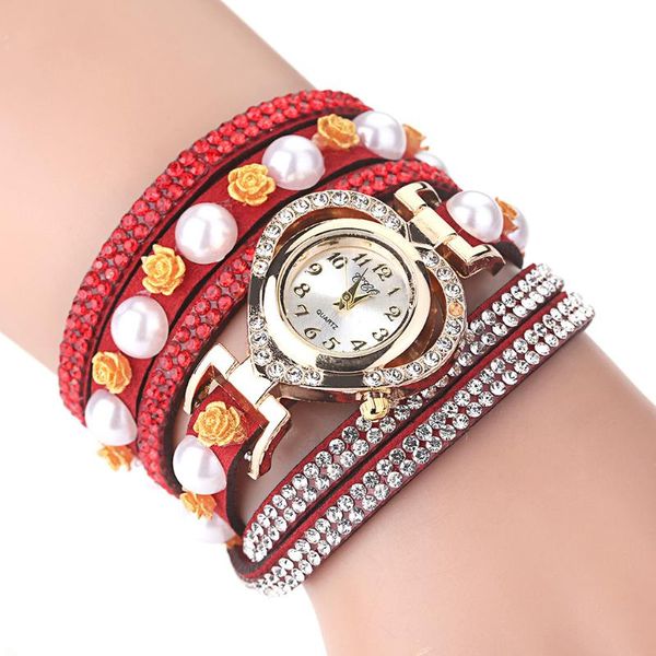 

wristwatches women watch rhinestone fashion vintage shining crystal flowers bracelet dial analog quartz wrist luxury wristwatch, Slivery;brown