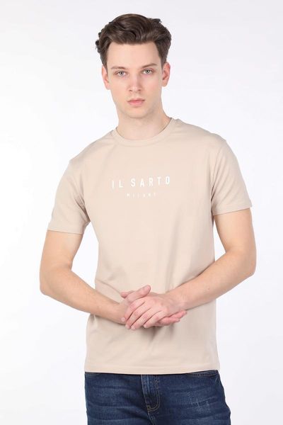 

men's t-shirts male beige bicycle neck t-shirt, White;black