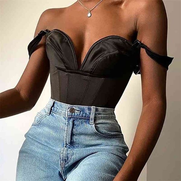 

women black deep v-neck open back suspender vest slim short fashion spring summer 11b439 210525, White