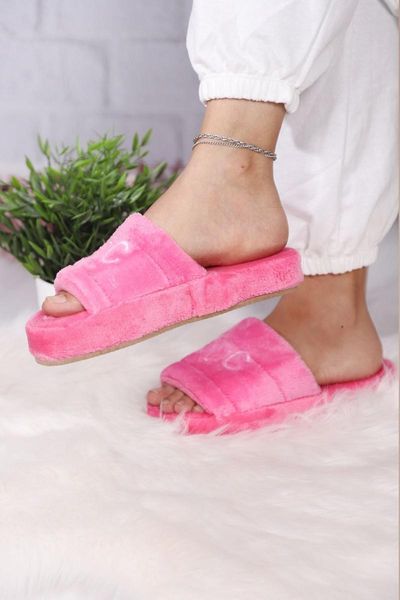 

women's pink flat base home slipper slippers, Black